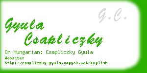 gyula csapliczky business card